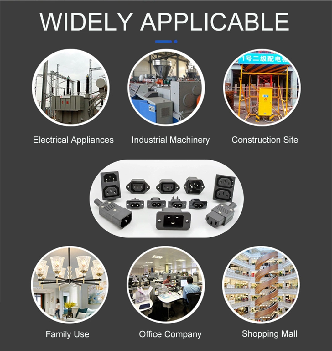 Standard Grounding 2pin to 5pin Male AC ABS/Copper Power Socket 10A 15A 110V 220V